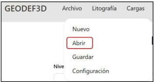 Menú Geodef3D 2
